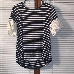 Adorable striped open back top